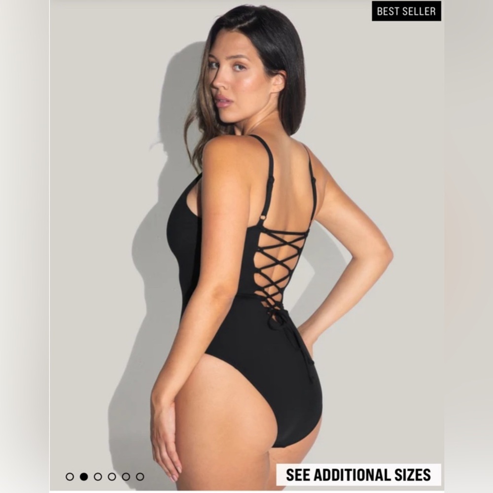 New With Tags TA3 Plungey Swimsuit Black Size Large Reg/Long